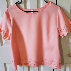 Rosy Peach Flowy Cutwork Top